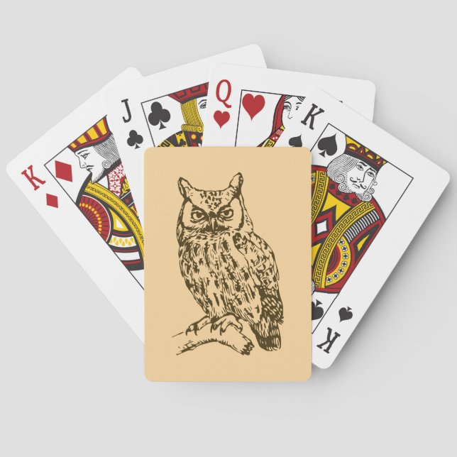 Baraja De Cartas Búho Americano Melocotón (Reverso)