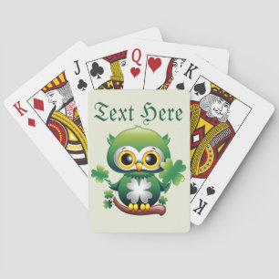Baraja De Cartas Búho Bebé Lindo Cartoon de San Patricio