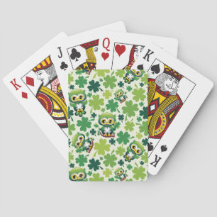 Baraja De Cartas Búho Bebé Lindo Dibujo Animado de San Patricio