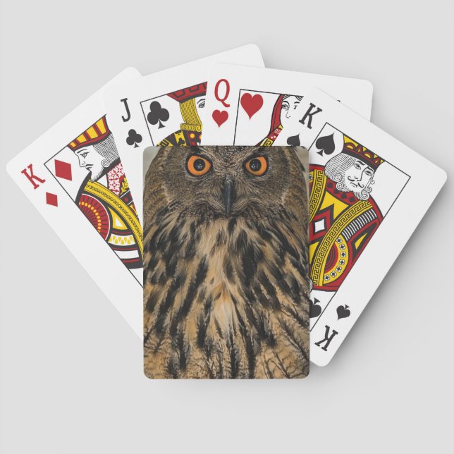 Baraja De Cartas Búho de aspecto maligno (Reverso)