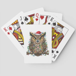 Baraja De Cartas Búho festivo de Navidad 2026 Pájaro festivo de Nav