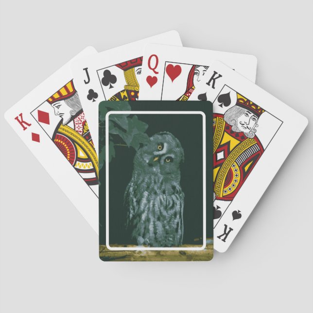 Baraja De Cartas Búho Gris Mayor (Reverso)