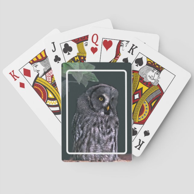 Baraja De Cartas Búho Gris Mayor (Reverso)