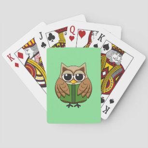 Baraja De Cartas Búho Gusano De Libro Lindo Leyendo Libro Dibujo An
