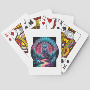 Baraja De Cartas Búho Mandala Psicodélico - Arte de Bosque Alucinan