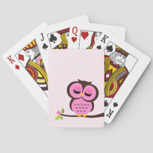 Baraja De Cartas Búho rosado lindo