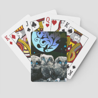 Baraja De Cartas Búhos del bebé bajo claro de luna