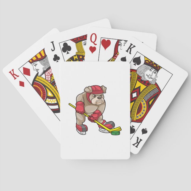 Baraja De Cartas Bulldog at Ice hockey with Hockey stick (Reverso)