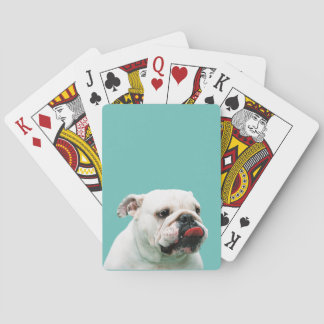 Baraja De Cartas Bulldog blanco de perro lindo