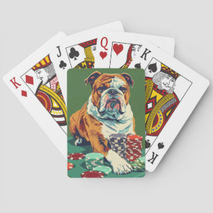 Baraja De Cartas Bulldog con fichas de póquer