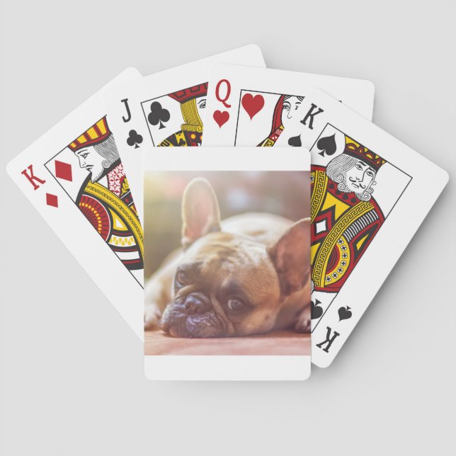 Baraja De Cartas bulldog francés acostado (Reverso)