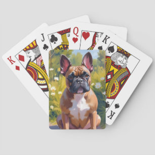 Baraja De Cartas Bulldog Francés Arte de Perro de Pintura de Masc