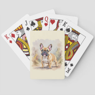 Baraja De Cartas Bulldog Francés Canela Marrón-Claro Hermoso Perro