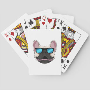 Baraja De Cartas Bulldog francés con gafas de sol
