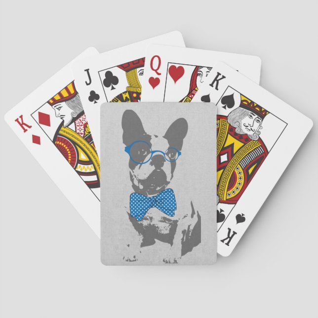 Baraja De Cartas Bulldog francés de animal de moda y divertido (Reverso)