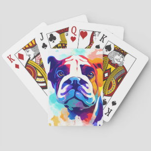 Baraja De Cartas Bulldog Inglés Perro Naturaleza salvaje Pintura an