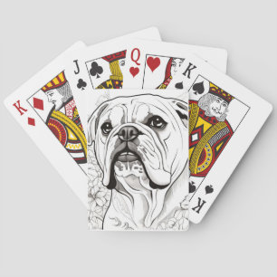 Baraja De Cartas Bulldog inglés Perro Pacífico Naturaleza bosquejo 