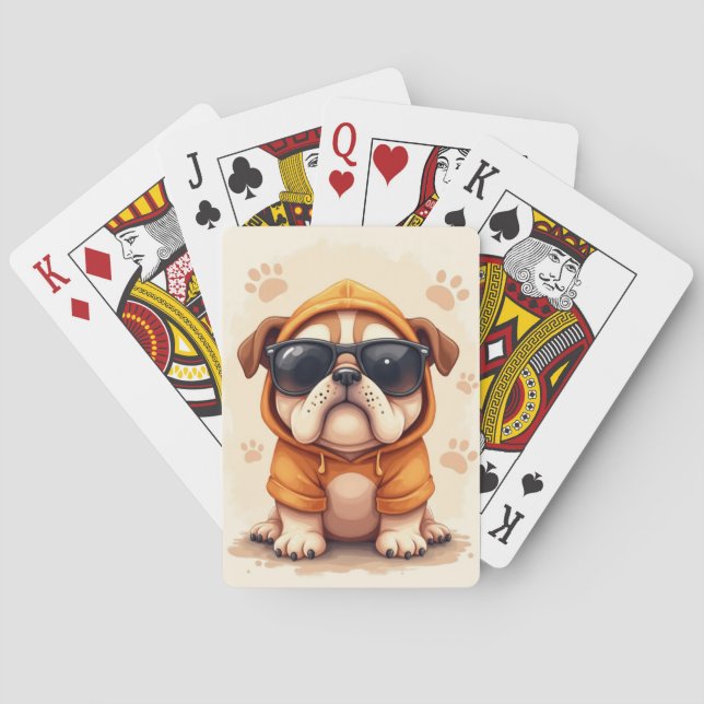 Baraja De Cartas Bulldog Kawaii Divertido (Reverso)