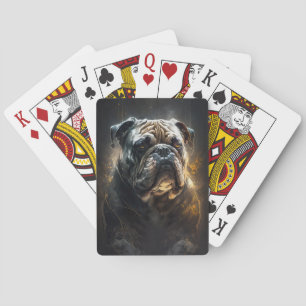 Baraja De Cartas Bulldog Retrato Naturaleza animal Pintado de vida 