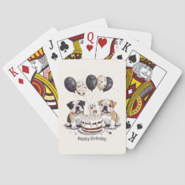 Baraja De Cartas Bulldoges ingleses de cumpleaños feliz