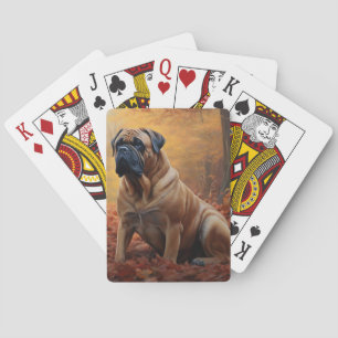Baraja De Cartas Bullmastiff en Otoño Hojas Caídas Inspiran