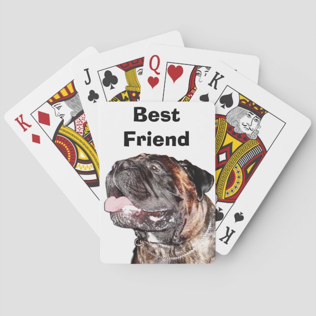 Baraja De Cartas BullMastiff Jugando tarjetas para los amantes del  (Reverso)