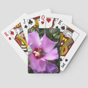 Baraja De Cartas Bumblebee en la flor de Hibiscus