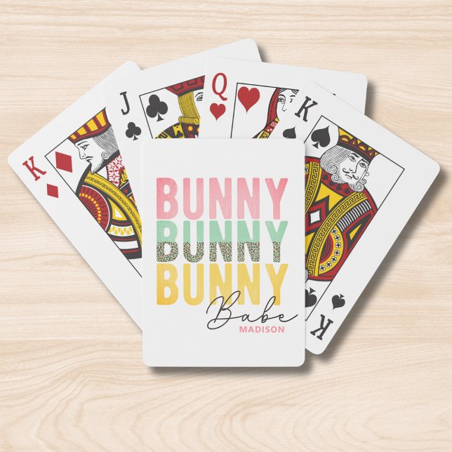 Baraja De Cartas Bunny Babe Cute Moderna Girly Easter Personalizada (Subido por el creador)