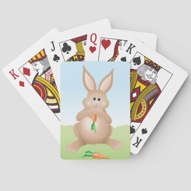 Baraja De Cartas Bunny Eating Carrot Adorable Rabbit (Reverso)