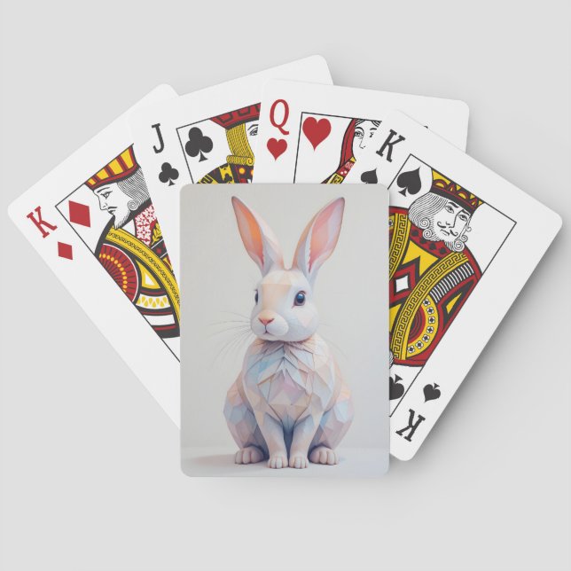 Baraja De Cartas Bunny Pastel de bajo contenido de poly (Reverso)
