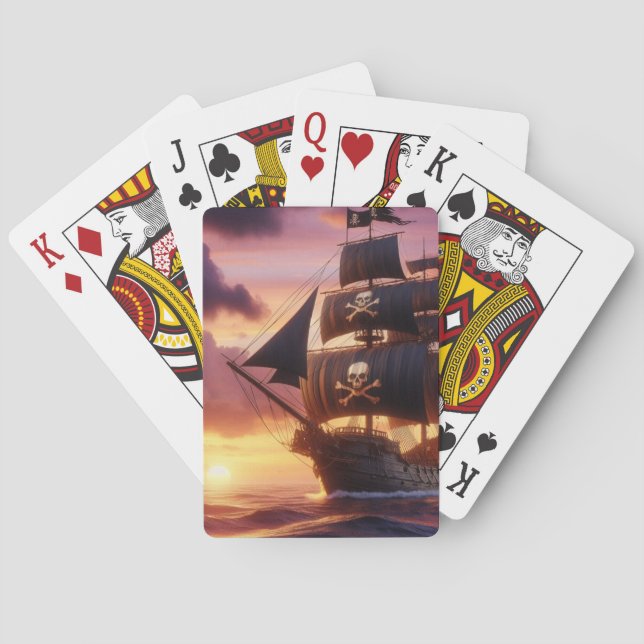Baraja De Cartas Buque pirata al amanecer (Reverso)