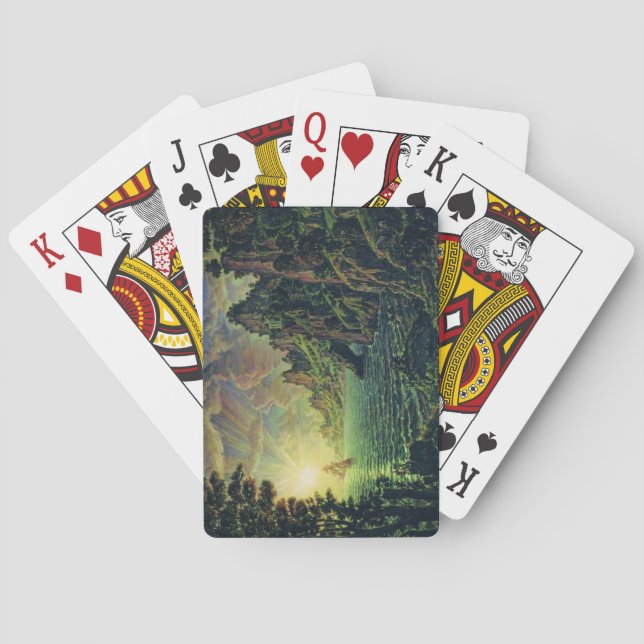 Baraja De Cartas Buques: Sol nocturno (por Konstantin Bogaevsky) (Reverso)