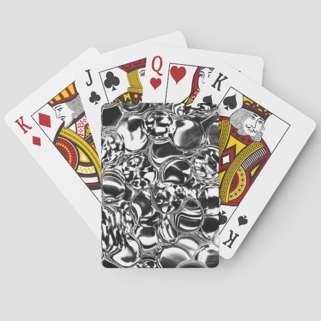 Baraja De Cartas Burbujas plateadas de vidrio o tono metalizado (Reverso)
