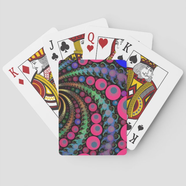 Baraja De Cartas Burbujas rosadas Mosaico fractal (Reverso)