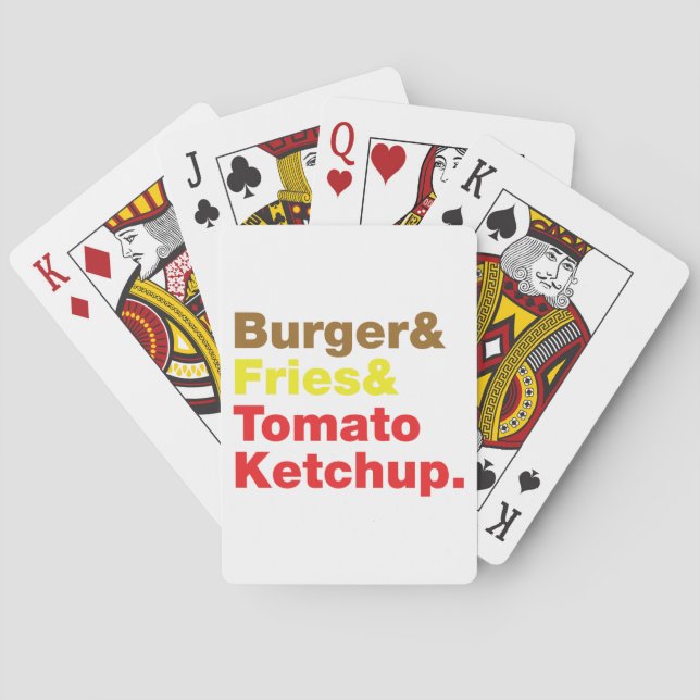 Baraja De Cartas Burger & Fries & Tomato Ketchup. (Reverso)