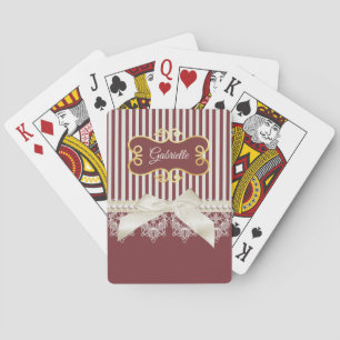 Baraja De Cartas Burgundy Stripe Lace Nombre