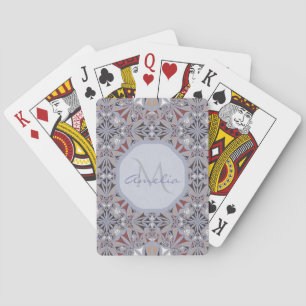 Baraja De Cartas Burgundy y Gris Patrón Elegante Personalizado