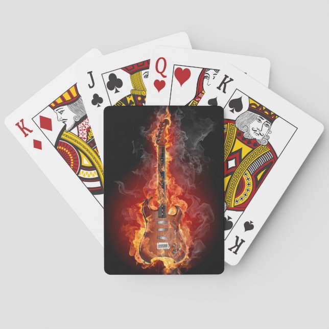 Baraja De Cartas Burning Electric Guitar (Reverso)
