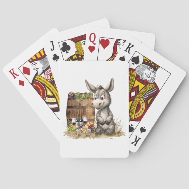 Baraja De Cartas Burro con tarjetas de juego de vino (Reverso)