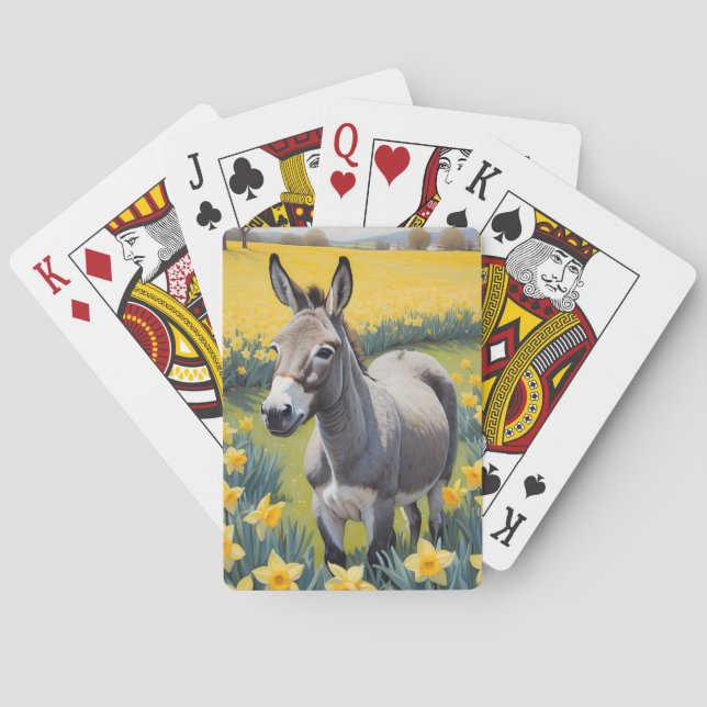 Baraja De Cartas Burro vibrante y folletos amarillos (Reverso)