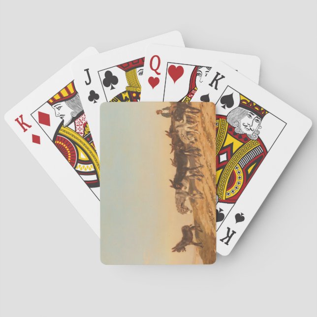 Baraja De Cartas Burros en el sur de Francia (por Eugène Burnand) (Reverso)
