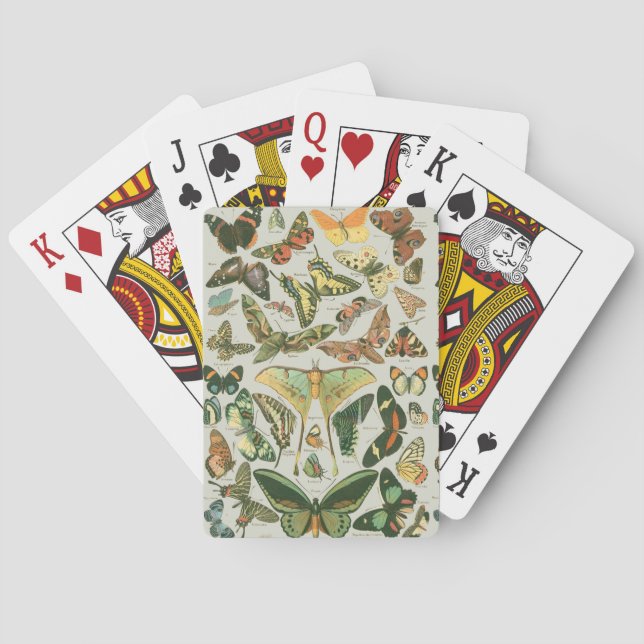 Baraja De Cartas Butterfly Vintage Antiguo Butterflies Art (Reverso)