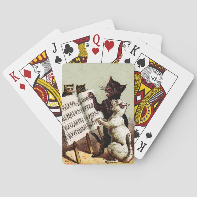 Baraja De Cartas C. 19. Cantando gatos (Reverso)