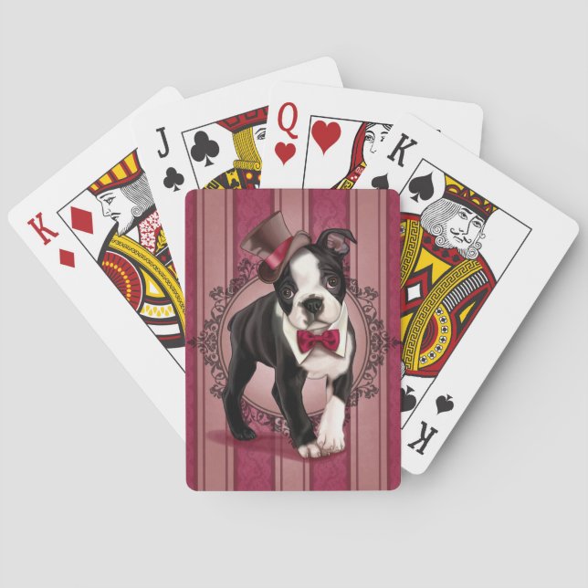 Baraja De Cartas Caballero Boston Terrier (Reverso)