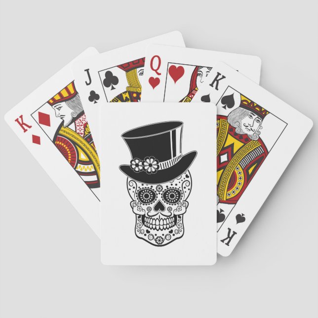 Baraja De Cartas Caballero cráneo de azúcar (Reverso)