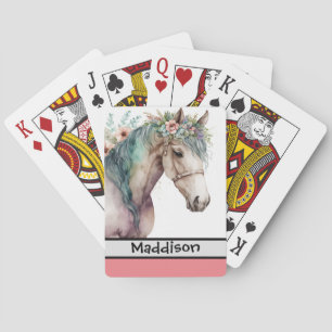 Baraja De Cartas Caballo acuarela de personalizable