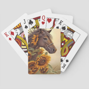 Baraja De Cartas Caballo caprichoso con girasol