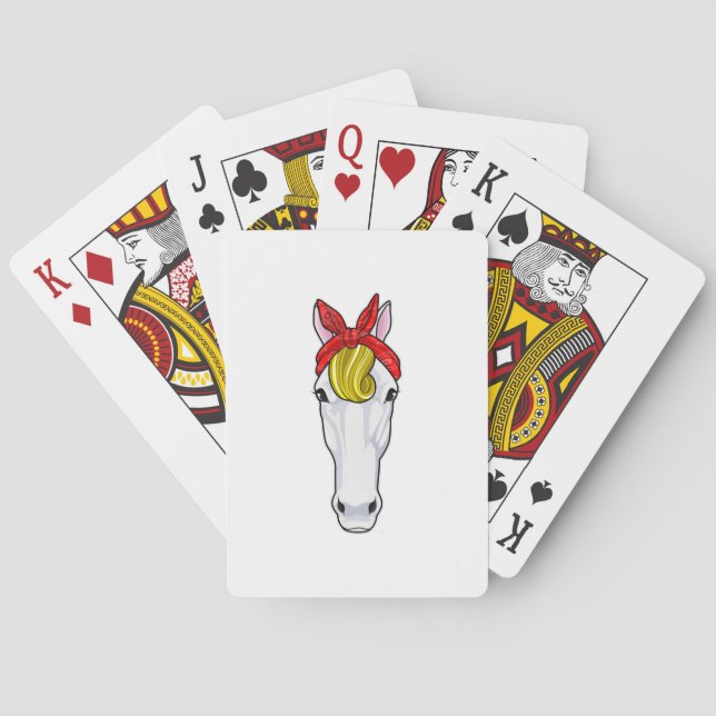 Baraja De Cartas Caballo con cinta de opciones (Reverso)