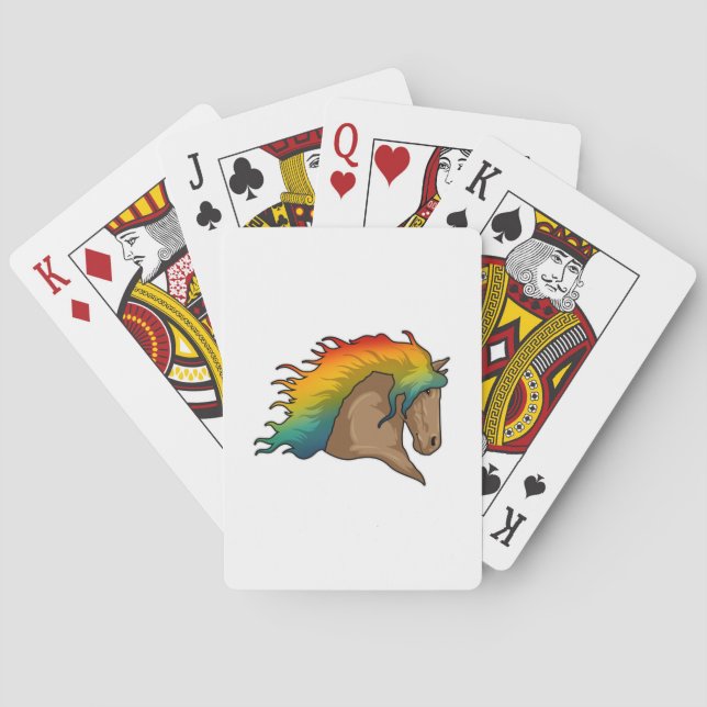 Baraja De Cartas Caballo con el pelo arcoiris (Reverso)