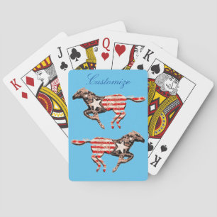 Baraja De Cartas Caballo de Bandera Americana Corriendo Thunder_Cov